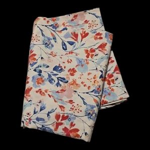 Cynthia Rowley Tablecloth 92"x58" White Multi Floral Cotton Home Decor Colorful